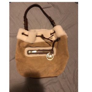 Michael Kors bag suede cream wool brown